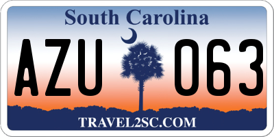SC license plate AZU063