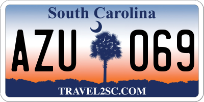 SC license plate AZU069