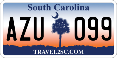 SC license plate AZU099