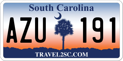 SC license plate AZU191