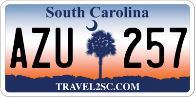 SC license plate AZU257