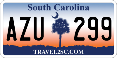 SC license plate AZU299