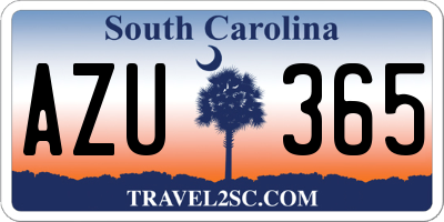 SC license plate AZU365