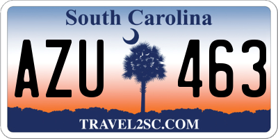 SC license plate AZU463