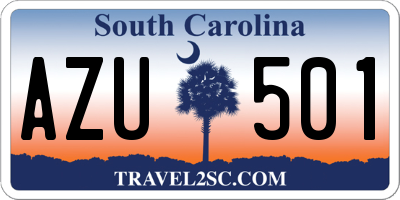 SC license plate AZU501