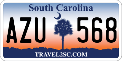 SC license plate AZU568