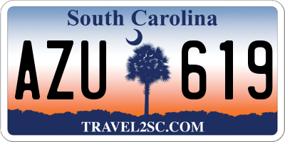 SC license plate AZU619