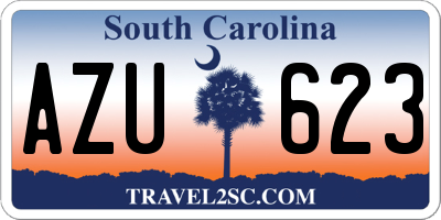 SC license plate AZU623