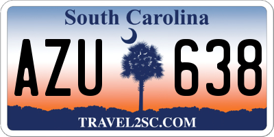 SC license plate AZU638