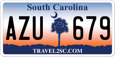 SC license plate AZU679