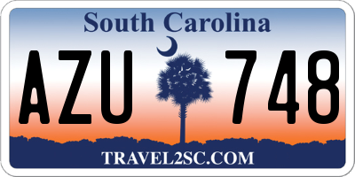 SC license plate AZU748