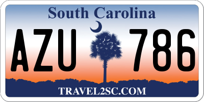 SC license plate AZU786