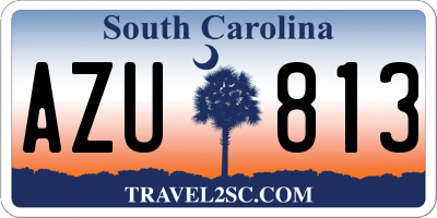 SC license plate AZU813