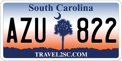 SC license plate AZU822