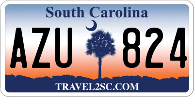 SC license plate AZU824