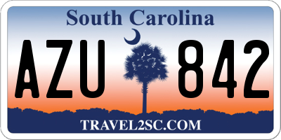 SC license plate AZU842