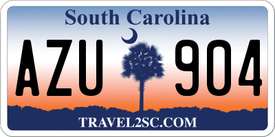 SC license plate AZU904