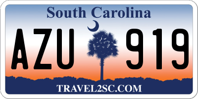 SC license plate AZU919