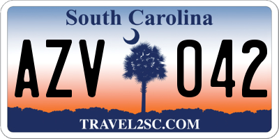 SC license plate AZV042