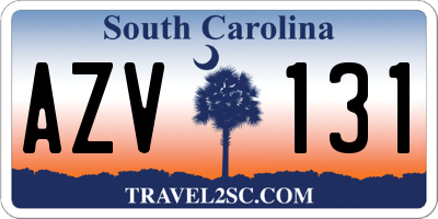 SC license plate AZV131