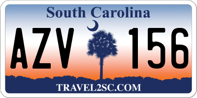 SC license plate AZV156
