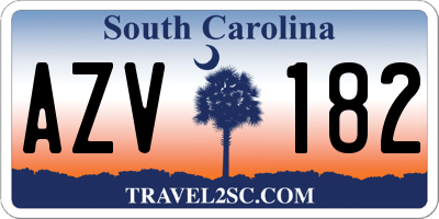 SC license plate AZV182