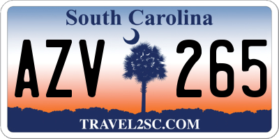 SC license plate AZV265