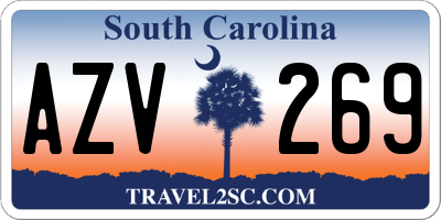 SC license plate AZV269