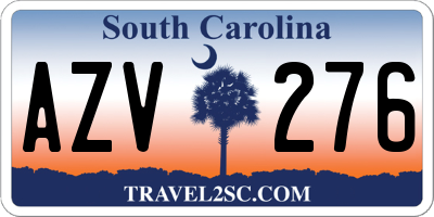SC license plate AZV276