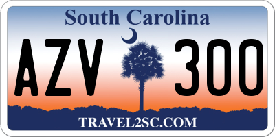 SC license plate AZV300
