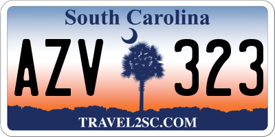 SC license plate AZV323