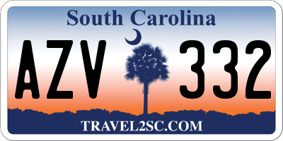 SC license plate AZV332