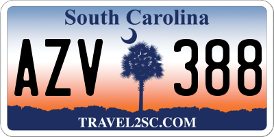 SC license plate AZV388