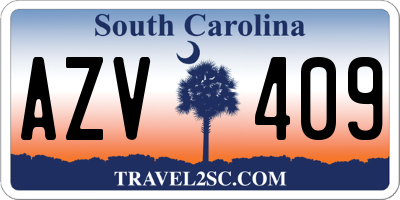SC license plate AZV409
