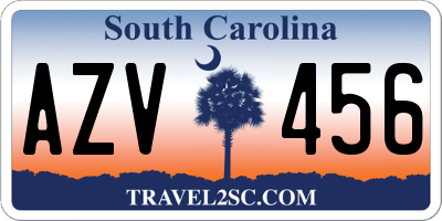 SC license plate AZV456