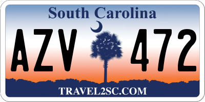 SC license plate AZV472