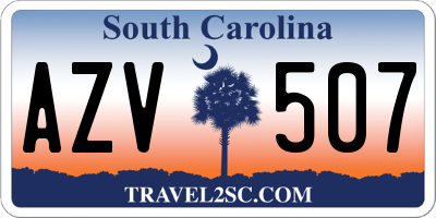 SC license plate AZV507