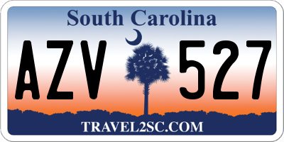 SC license plate AZV527