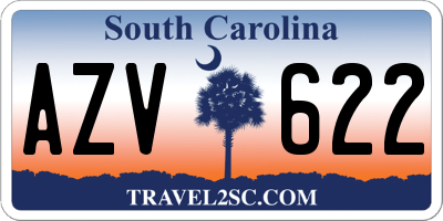 SC license plate AZV622