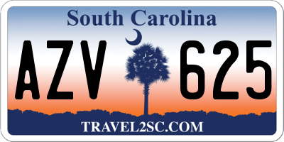 SC license plate AZV625