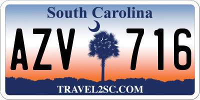 SC license plate AZV716