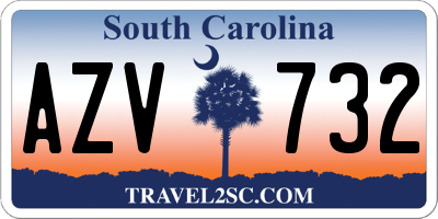 SC license plate AZV732