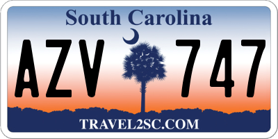 SC license plate AZV747