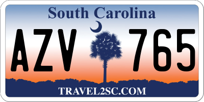 SC license plate AZV765