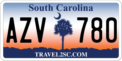 SC license plate AZV780