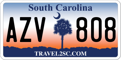 SC license plate AZV808