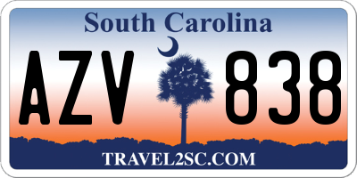 SC license plate AZV838