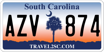 SC license plate AZV874