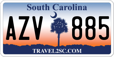 SC license plate AZV885