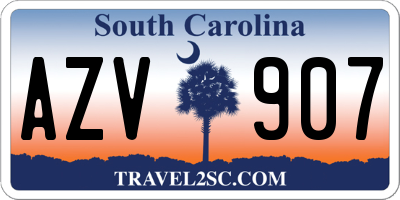 SC license plate AZV907